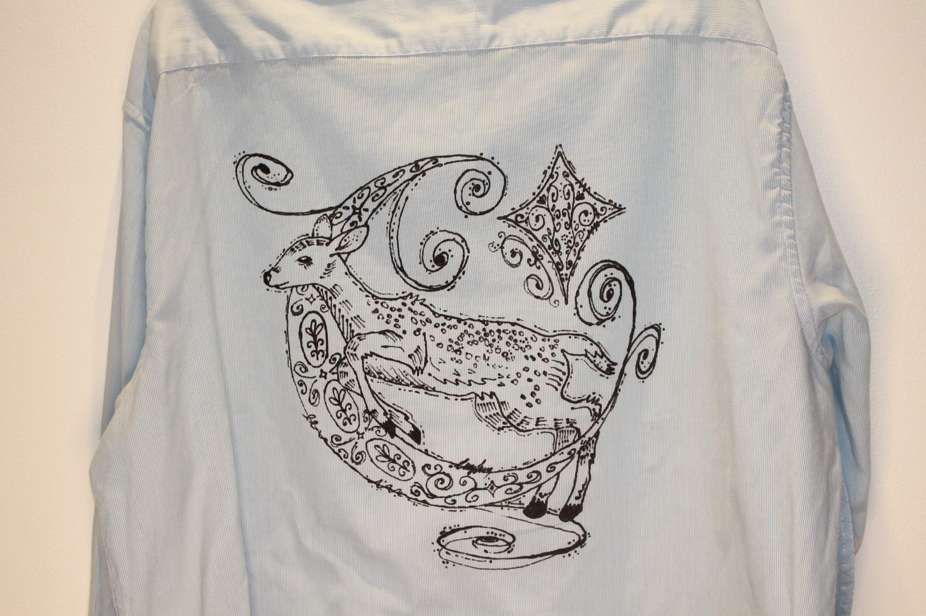 Double Breasted Hand Painted Button Down